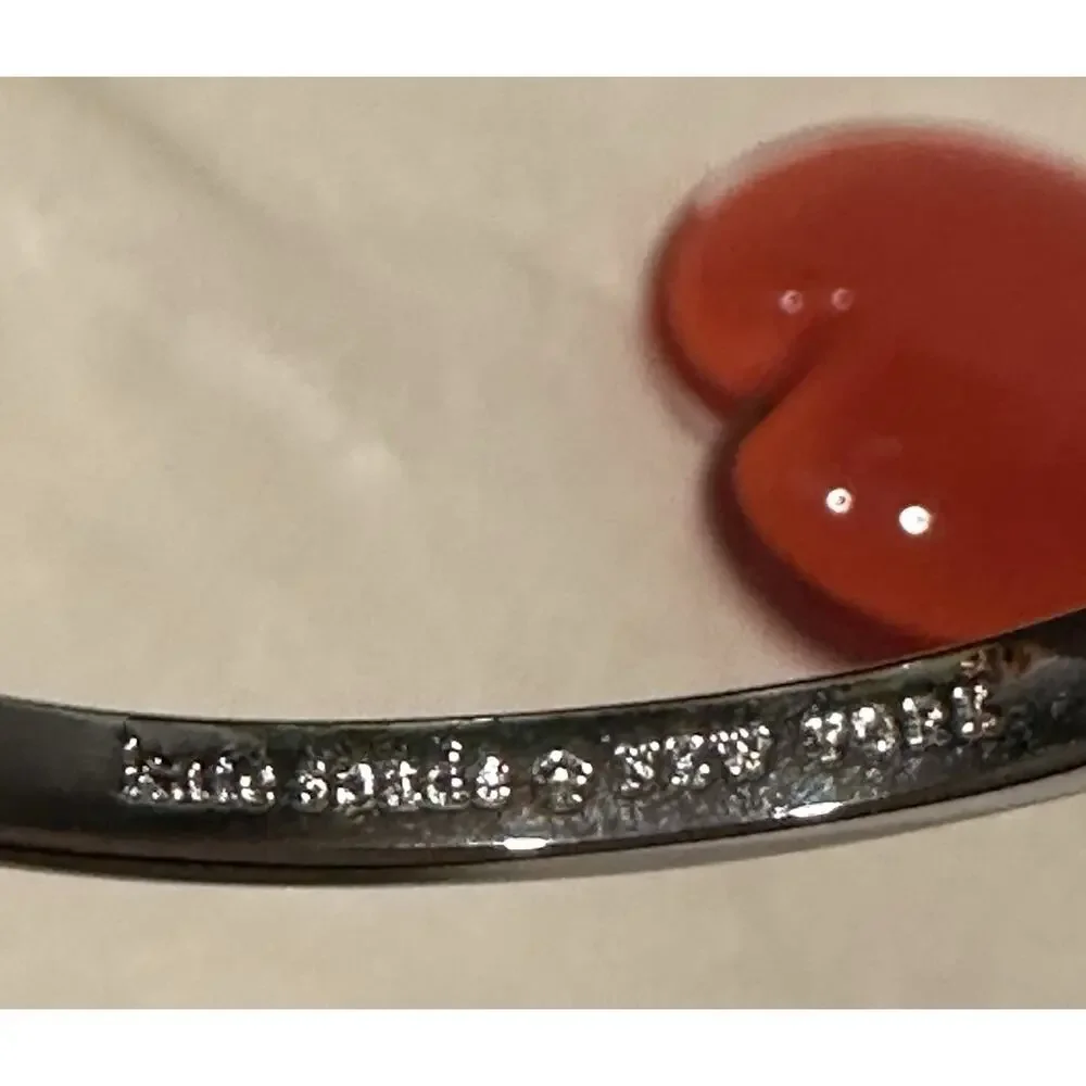 Kate Spade New York spot The Spade Studded Hinged Blue Silver Bangle Bracelet - Picture 5 of 6